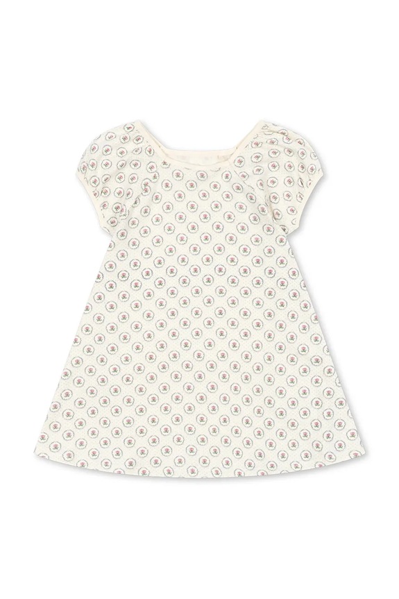 Konges Sløjd vestito di cotone bambina CLASSIC SS DRESS GOTS mini beige KS104734.PPY2