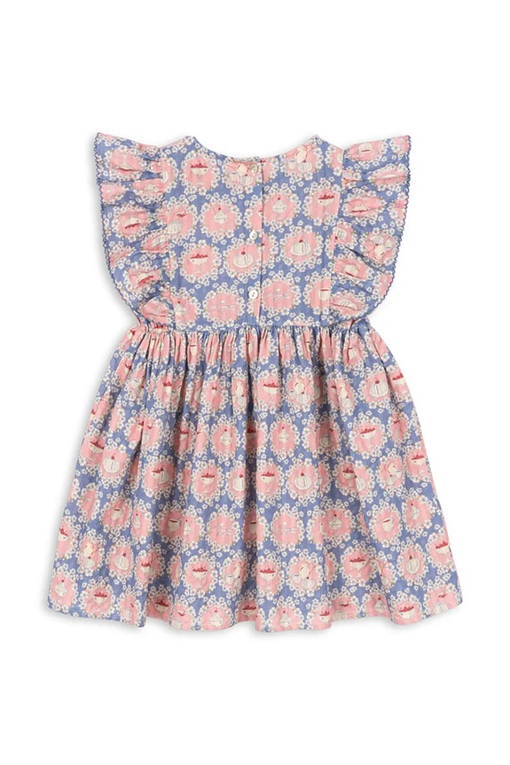 Dječja pamučna haljina Konges Sløjd KIM FRILL DRESS GOTS KS104904.PPY2 šarena SS26