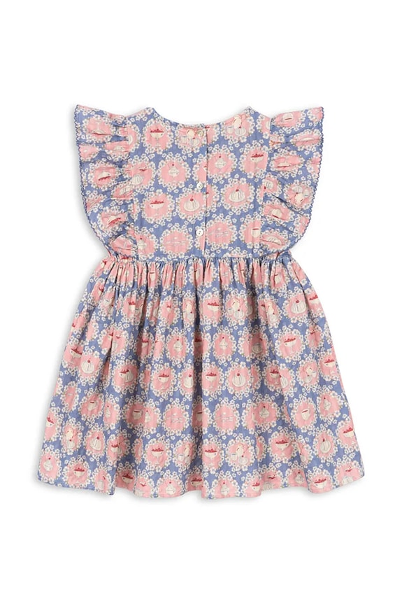 Dječja pamučna haljina Konges Sløjd KIM FRILL DRESS GOTS KS104904.PPY2 šarena SS26