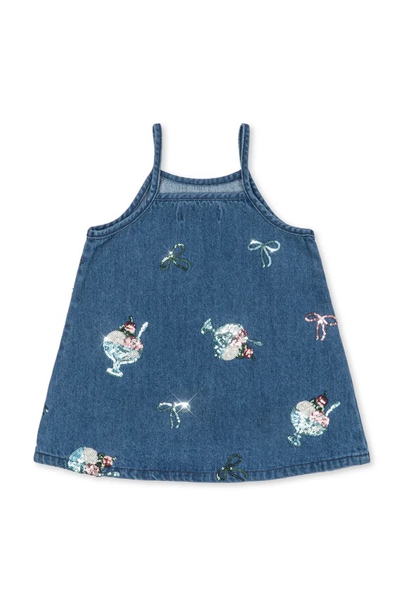 Djevojčice Dječja traper haljina Konges Sløjd MAGOT SEQUIN STRAP DRESS GOTS KS104975.PPY2 mornarsko plava