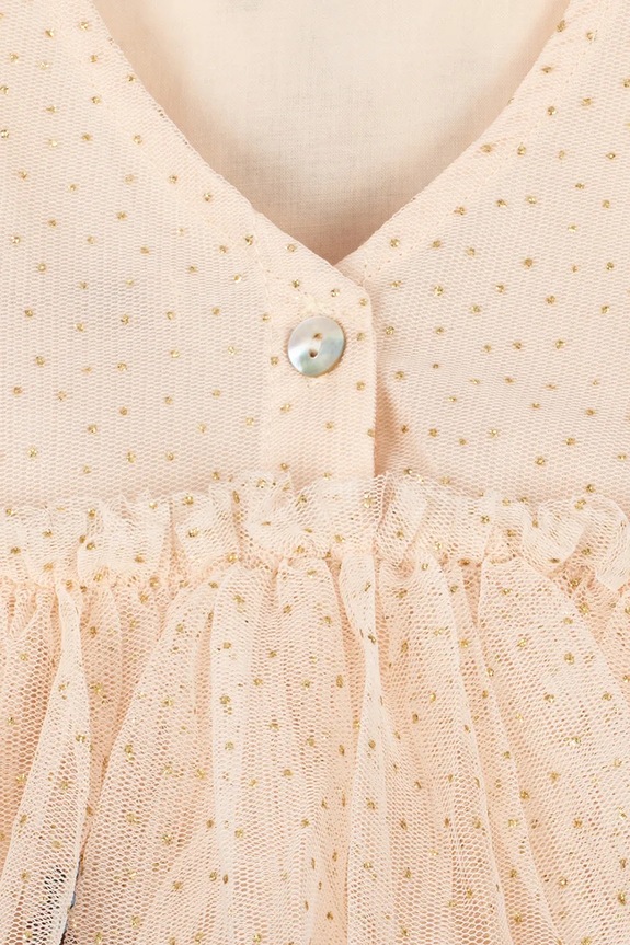 Otroška obleka Konges Sløjd YVONNE PUFF DRESS bež KS105138.PPY2