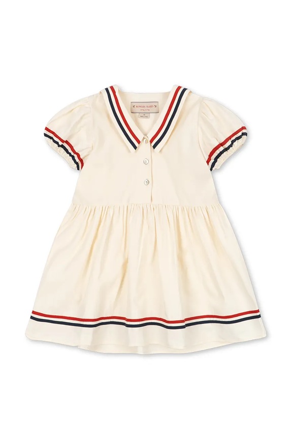 Dievčenské bavlnené šaty Konges Sløjd ALLIE DRESS GOTS KS104629.PPY2 béžová SS26