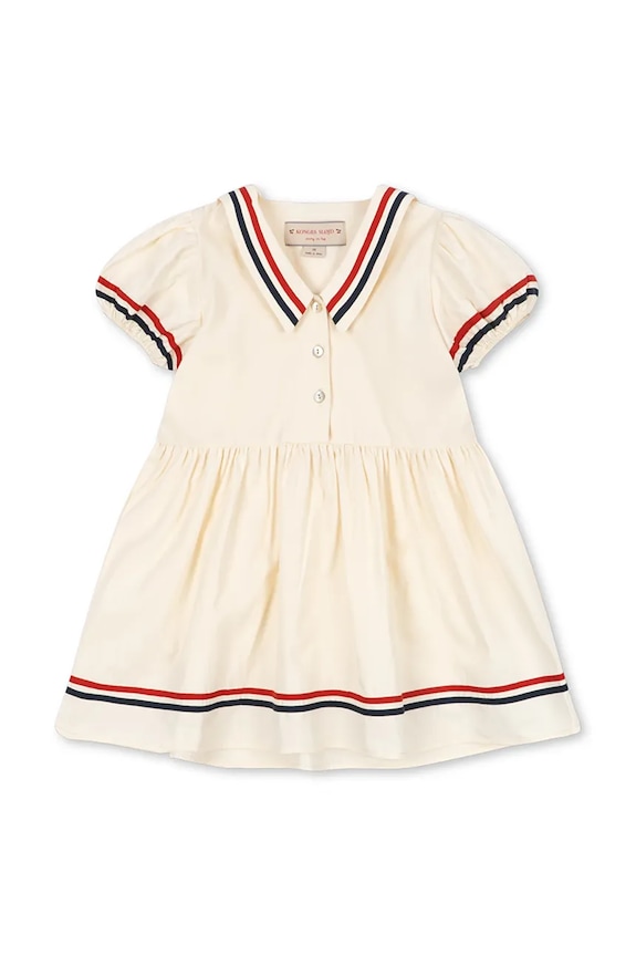 Dievčenské bavlnené šaty Konges Sløjd ALLIE DRESS GOTS KS104629.PPY2 béžová SS26