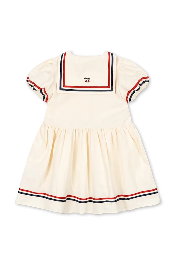 Dievča Dievčenské bavlnené šaty Konges Sløjd ALLIE DRESS GOTS KS104629.PPY2 béžová