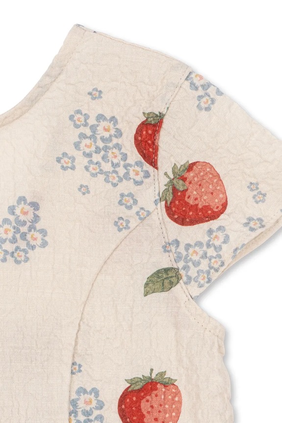 Dievčenské bavlnené šaty Konges Sløjd AVA SS BOW DRESS GOTS béžová KS104650.PPY2