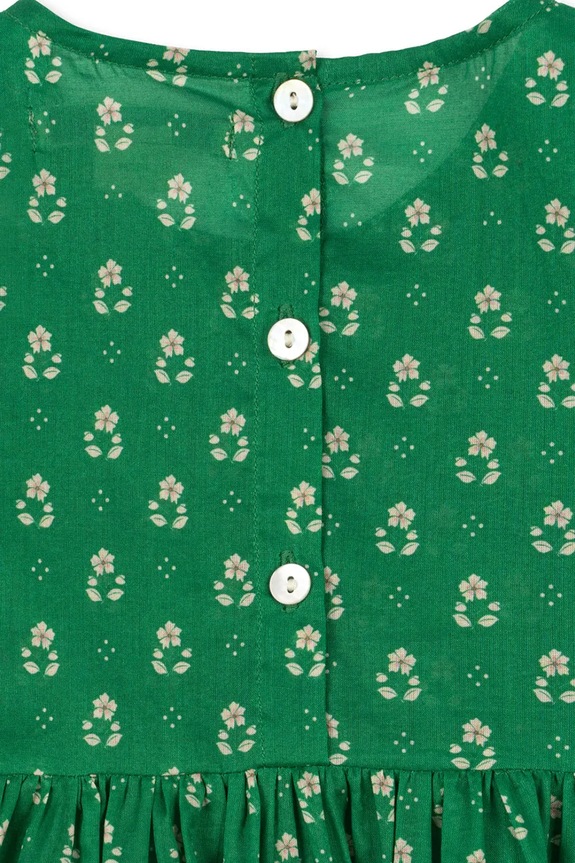 Dievčenské bavlnené šaty Konges Sløjd CAMI SMOCK DRESS GOTS zelená KS104719.PPY2