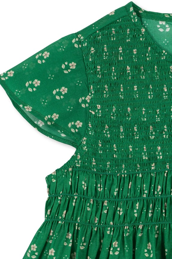 Dievčenské bavlnené šaty Konges Sløjd CAMI SMOCK DRESS GOTS KS104719.PPY2 zelená