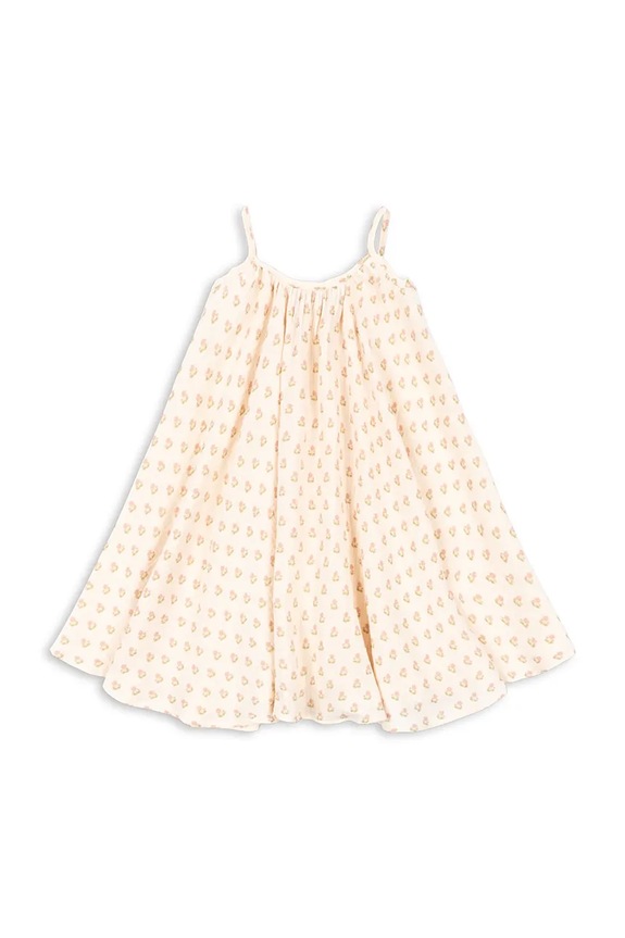 Konges Sløjd rochie fete COCO STRAP DRESS GOTS mini bej KS104744.PPY2