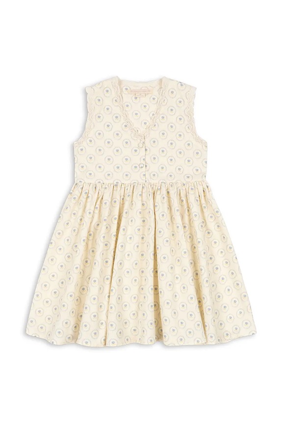 Dievčenské bavlnené šaty Konges Sløjd COEUR LACE DRESS GOTS KS104747.PPY2 béžová SS26