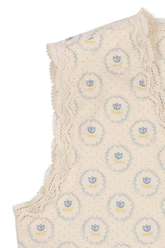 Dievčenské bavlnené šaty Konges Sløjd COEUR LACE DRESS GOTS KS104747.PPY2 béžová