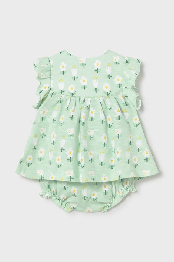 Detské bavlnené šaty Mayoral Newborn 1808.2H.Newborn.PPY2 zelená SS26
