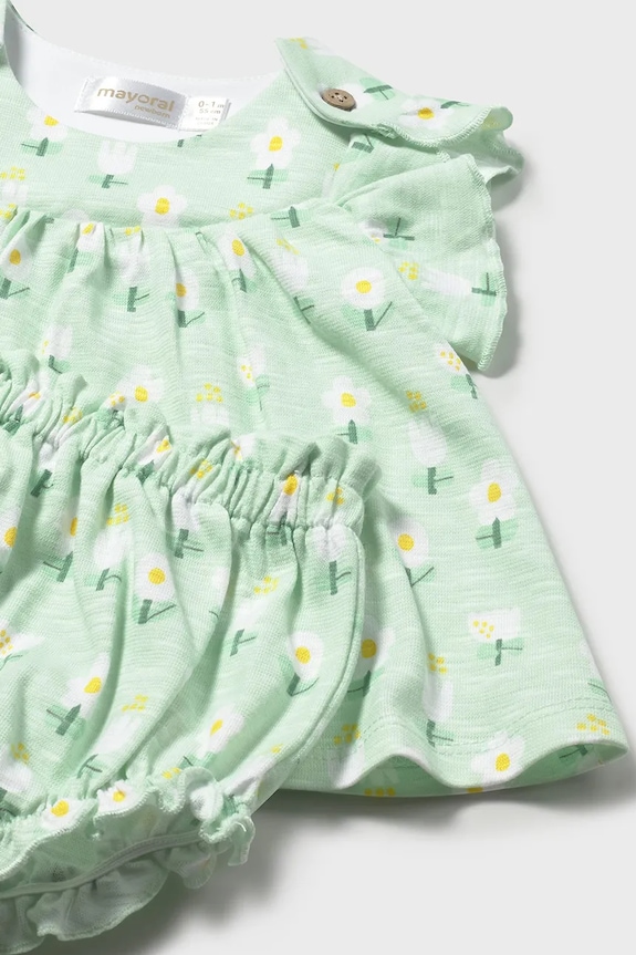 Dievča Detské bavlnené šaty Mayoral Newborn 1808.2H.Newborn.PPY2 zelená