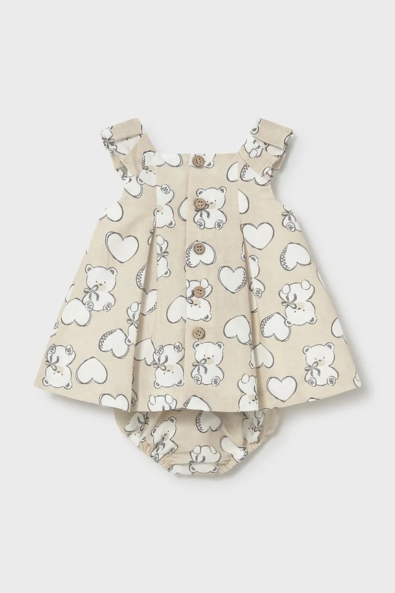 Mayoral Newborn rochie din amestec de in pentru bebeluși 1809.2P.Newborn.PPY2 bej SS26