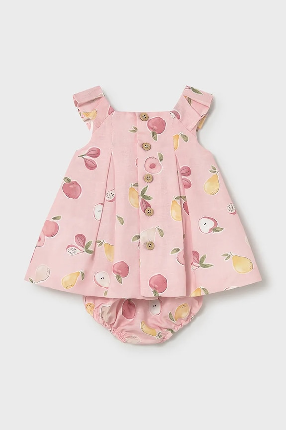 Mayoral Newborn rochie din amestec de in pentru bebeluși 1809.2P.Newborn.PPY2 roz SS26