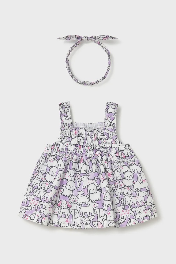 Mayoral Newborn vestito in cotone neonata 1818.2V.Newborn.PPY2 violetto SS26