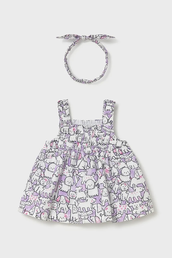 Mayoral Newborn vestito in cotone neonata 1818.2V.Newborn.PPY2 violetto SS26