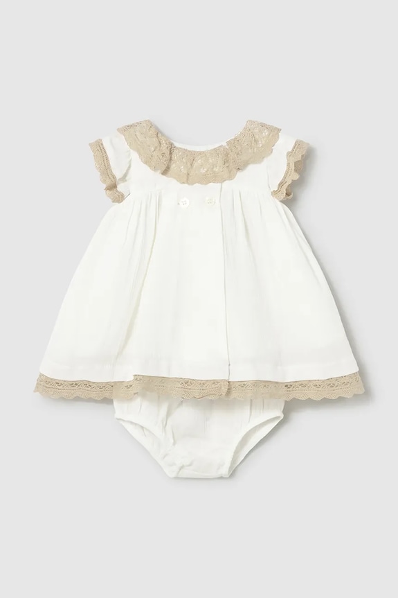 Mayoral Newborn rochie din bumbac pentru bebeluși mini alb 1888.2N.Newborn.PPY2