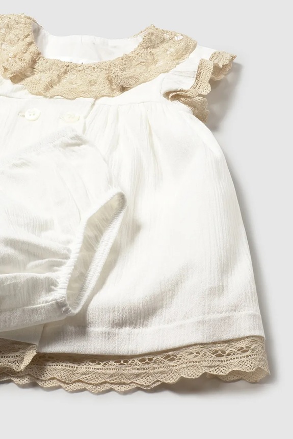 Fete Mayoral Newborn rochie din bumbac pentru bebeluși 1888.2N.Newborn.PPY2 alb
