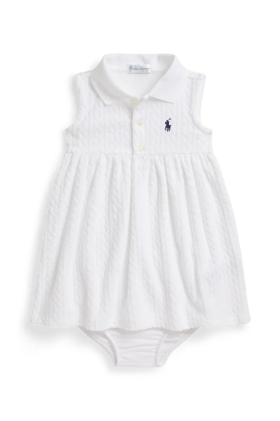Polo Ralph Lauren sukienka rozkloszowana bawełniana biały 310A12832001