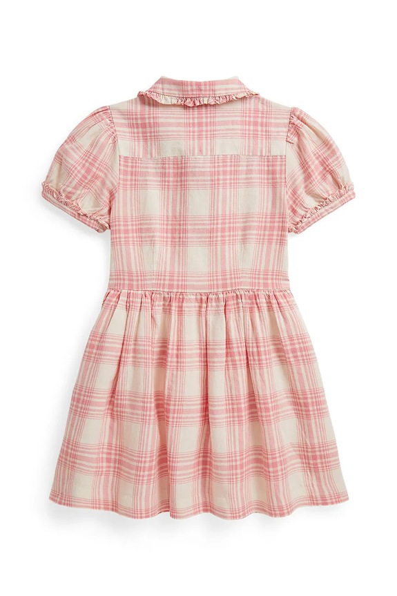 Polo Ralph Lauren šaty babydoll s ľanom 312A11968001 ružová SS26