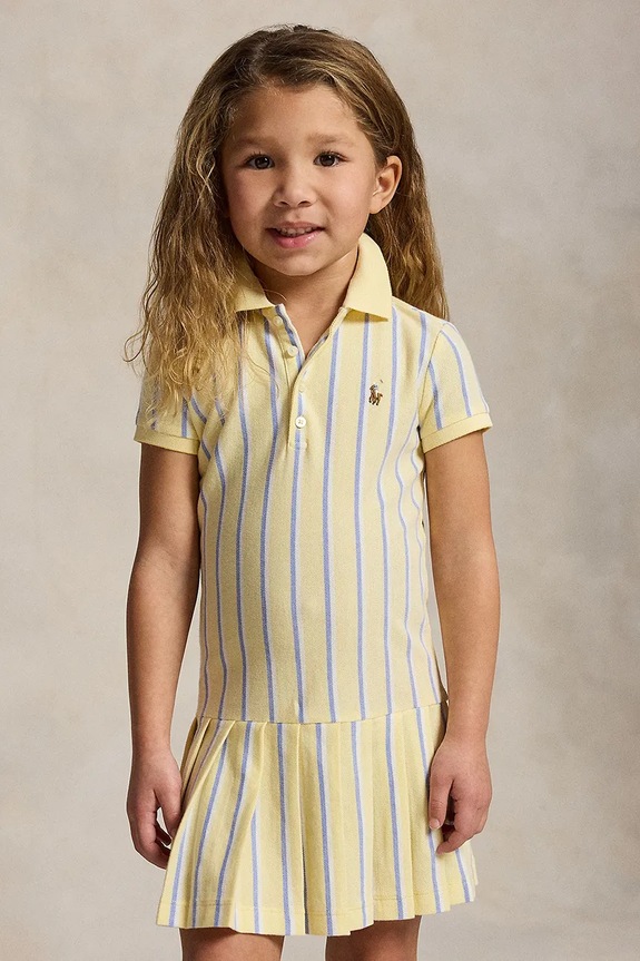 Polo Ralph Lauren rochie sport din bumbac galben 312B16959002