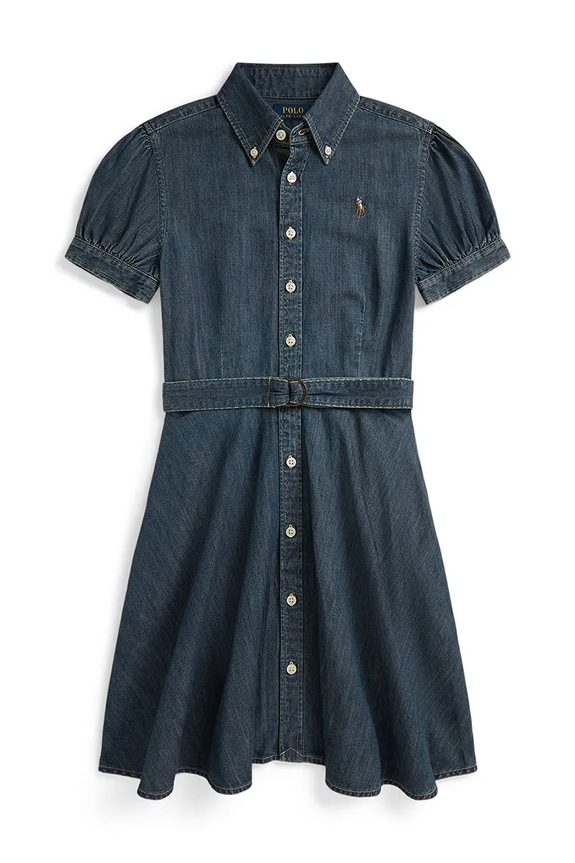 Polo Ralph Lauren rochie din bumbac pentru copii fixat bleumarin 313A11970001