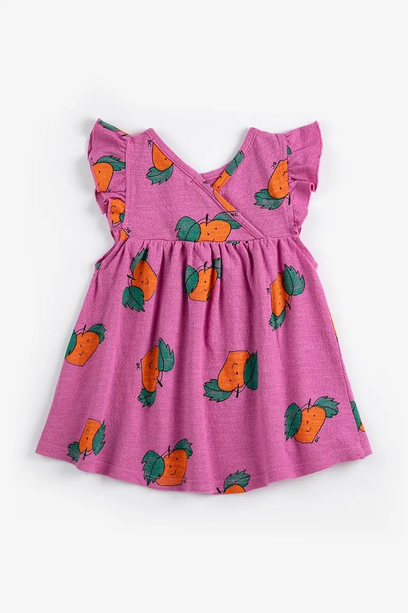 Bobo Choses rochie din bumbac pentru bebeluși Tangerine 126AB087 roz SS26
