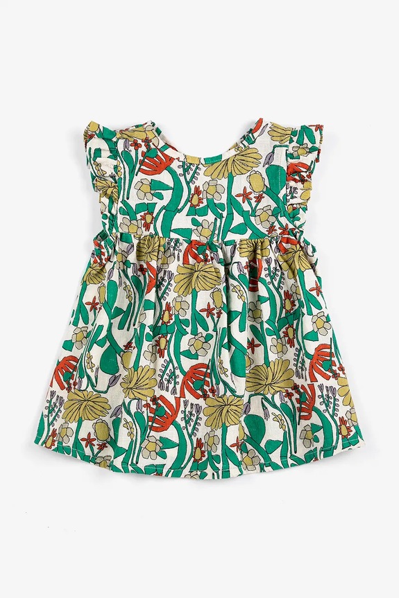 Bobo Choses rochie din bumbac pentru bebeluși Color Herbalist mini verde 126AB089
