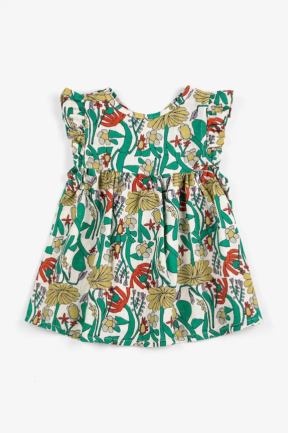 Bobo Choses rochie din bumbac pentru bebeluși Color Herbalist mini verde 126AB089