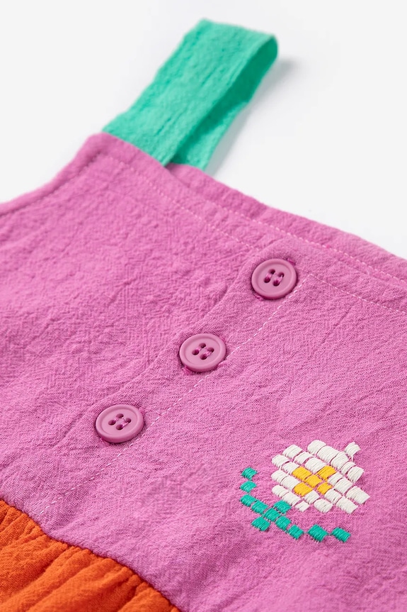 Bobo Choses sukienka bawełniana niemowlęca Pixel Daisy pomarańczowy 126AB092