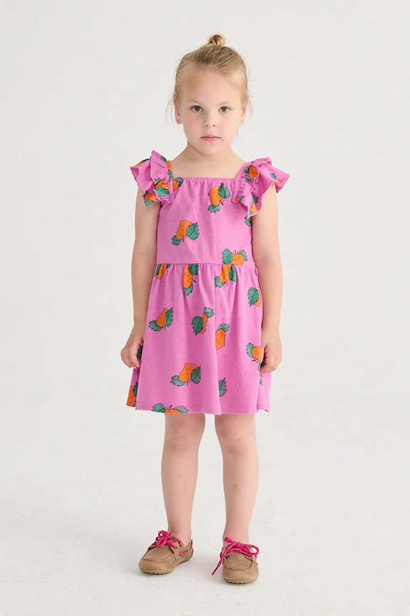 Bobo Choses rochie din bumbac pentru copii Tangerine mini roz 126AC101
