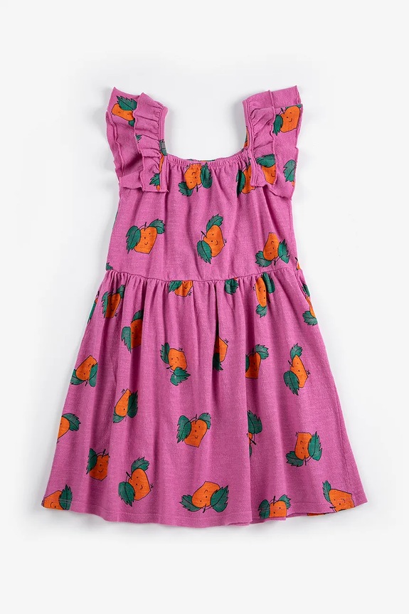 Bobo Choses rochie din bumbac pentru copii Tangerine 126AC101 roz SS26