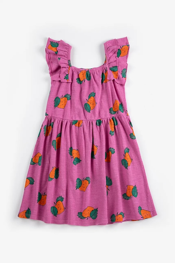Bobo Choses rochie din bumbac pentru copii Tangerine 126AC101 roz SS26