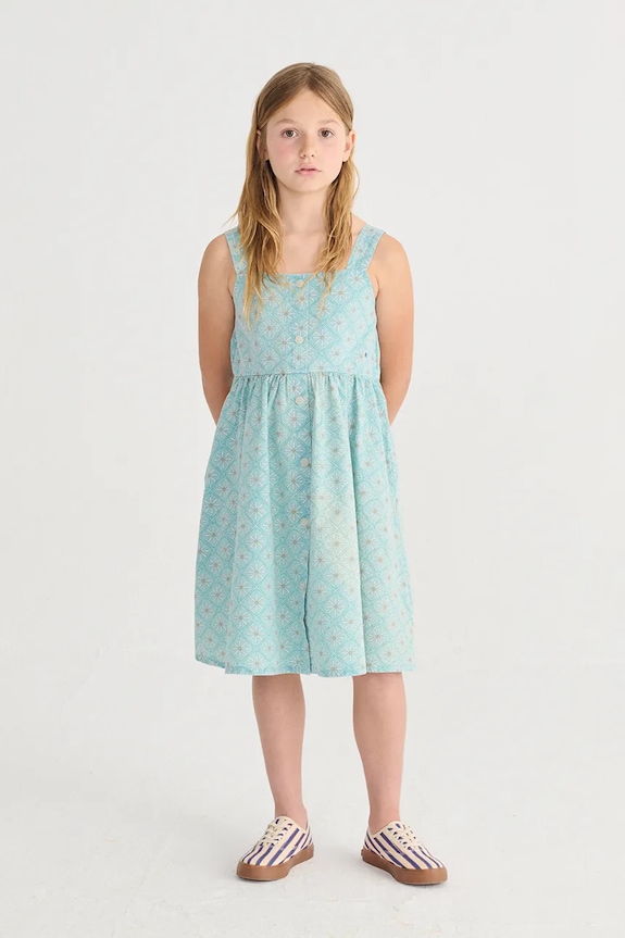 Bobo Choses rochie din bumbac pentru copii Daisy Mosaic mini albastru 126AC106