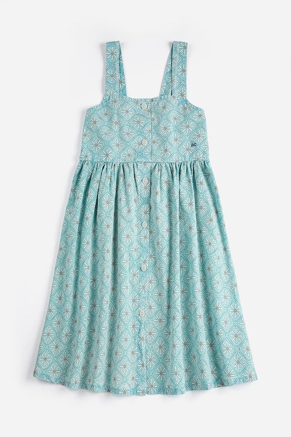 Bobo Choses rochie din bumbac pentru copii Daisy Mosaic 126AC106 albastru SS26