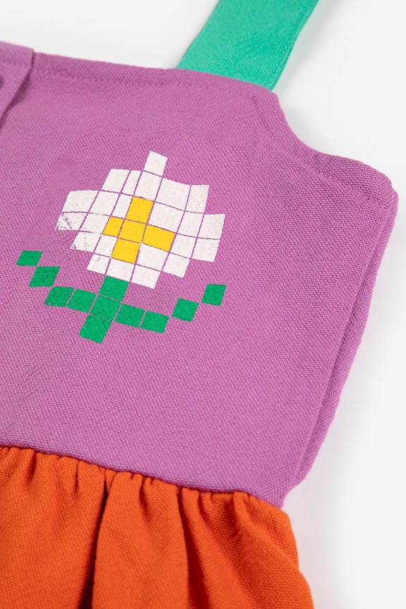 Dziewczynka Bobo Choses sukienka bawełniana dziecięca Pixel Daisy 126AC108 pomarańczowy