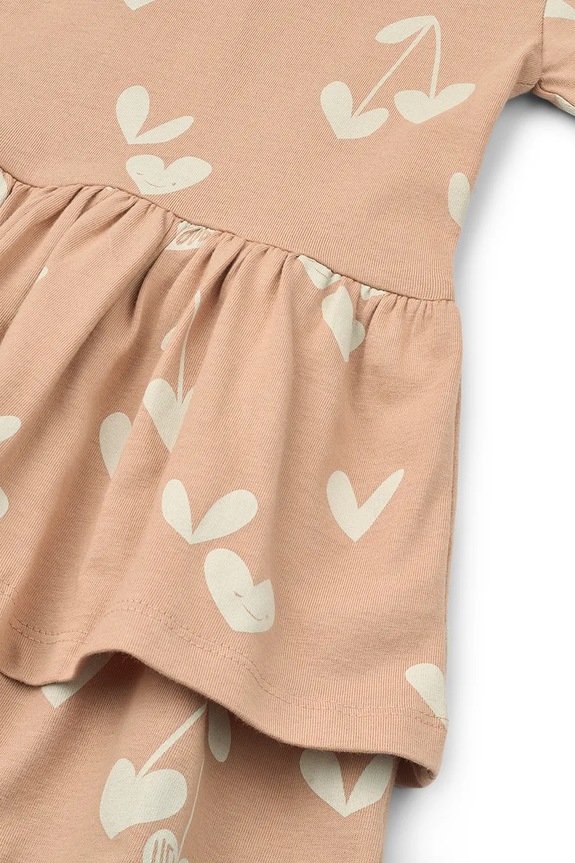 Κοριτσίστικα Παιδικό βαμβακερό φόρεμα Liewood Mindy LS Dress LW20484.PPY2 πορτοκαλί