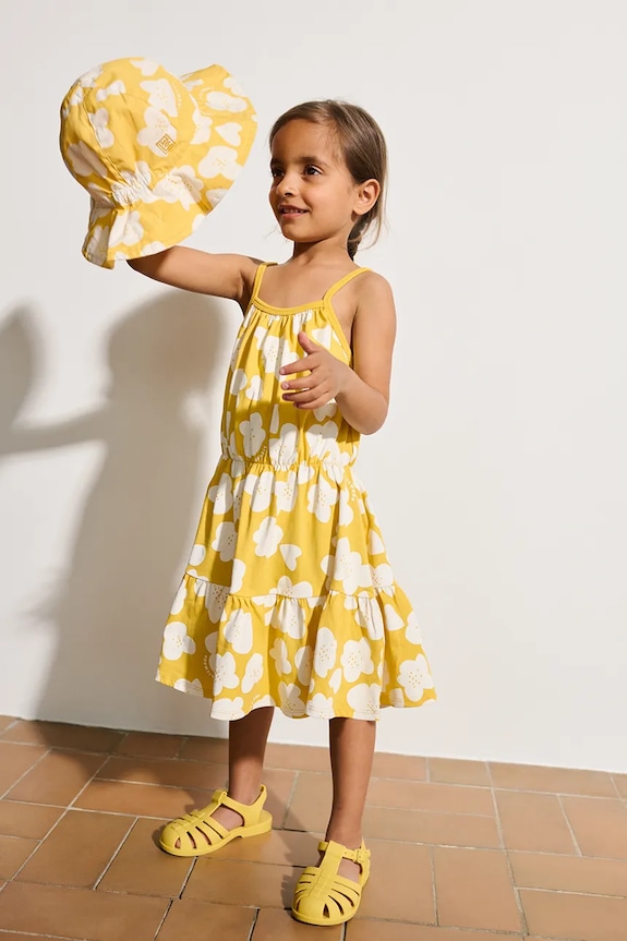 Liewood letné šaty bavlnené Mollie Dress žltá LW20516.PPY2