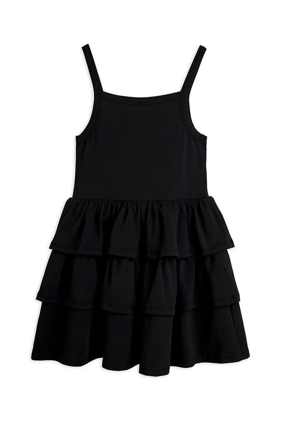 Mini Rodini obleka z bombažem Planet 26250102 črna SS26