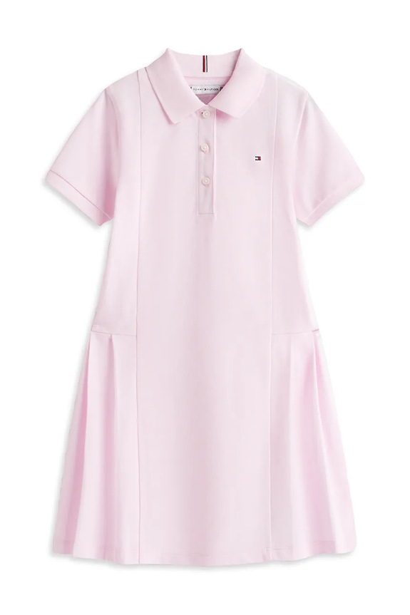 Tommy Hilfiger rochie din bumbac KG0KG08342.128.176.PPY2 roz SS26