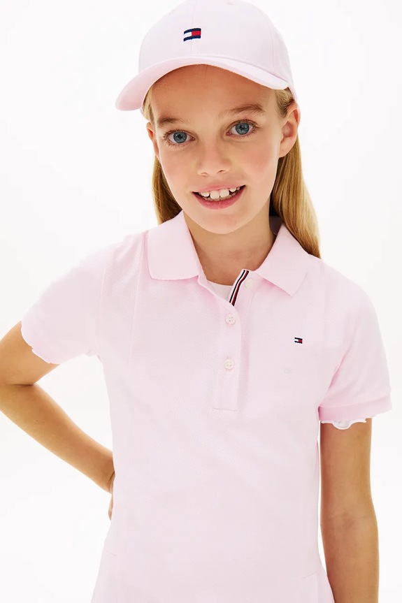Tommy Hilfiger rochie din bumbac KG0KG08342.128.176.PPY2 roz