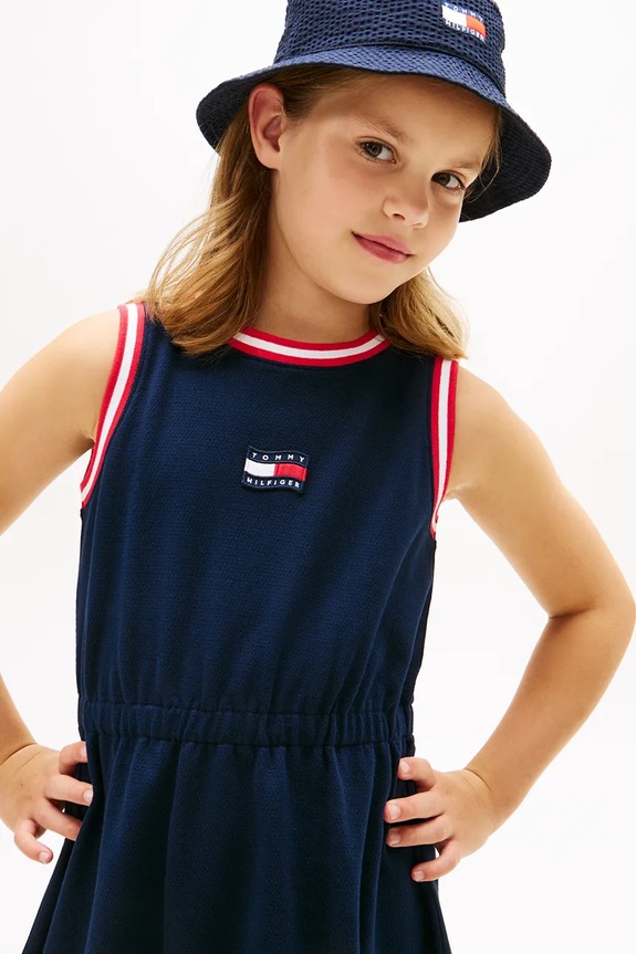 Tommy Hilfiger rochie din bumbac bleumarin KG0KG09109.104.122.PPY2