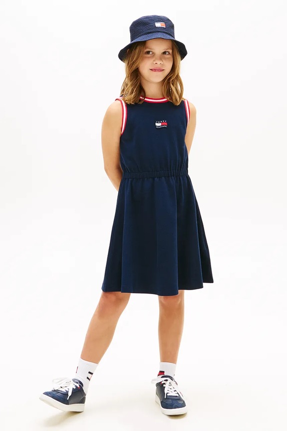 Tommy Hilfiger rochie sport cu bumbac bleumarin KG0KG09109.128.176.PPY2