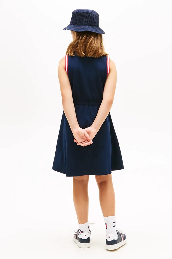 Fete Tommy Hilfiger rochie sport cu bumbac KG0KG09109.128.176.PPY2 bleumarin