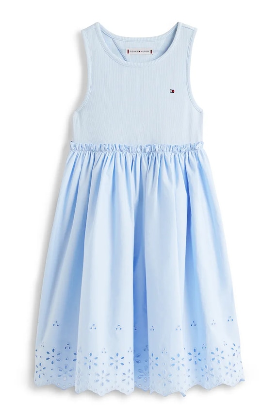 Tommy Hilfiger rochie de vară din bumbac KG0KG09148.128.164.PPY2 albastru SS26