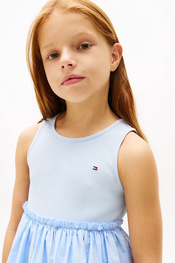 Tommy Hilfiger rochie de vară din bumbac KG0KG09148.128.164.PPY2 albastru