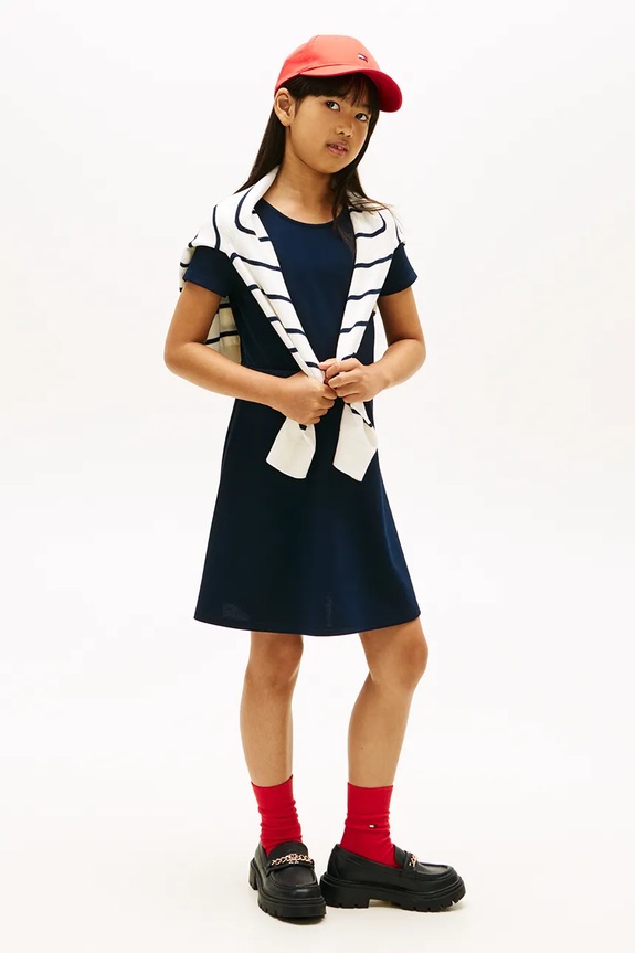 Момиче Tommy Hilfiger лятна рокля KG0KG09149.116.122.PPY2 тъмносин