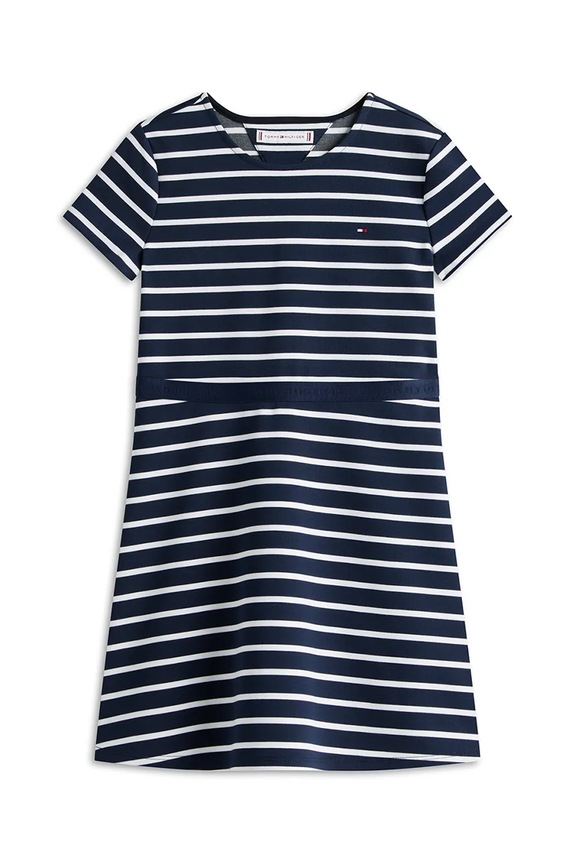 Tommy Hilfiger sukienka letnia z modalem KG0KG09149.128.176.PPY2 granatowy SS26