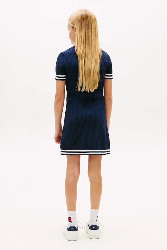 Dievča Tommy Hilfiger športové šaty bavlnené KG0KG09308.128.176.PPY2 tmavomodrá