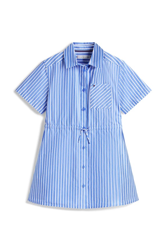 Tommy Hilfiger sukienka koszulowa bawełniana KG0KG09372.104.122.PPY2 niebieski SS26